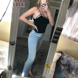 High waisted jeans